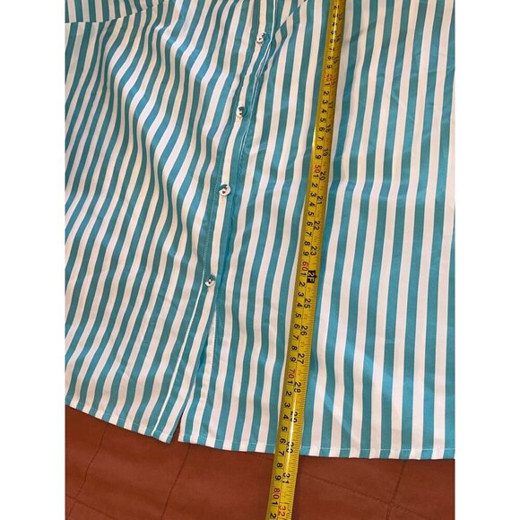 Nwt Princess Polly Chloe Light Blue Striped Button-Down Shirt Womens Size 6 - Picture 9 of 10